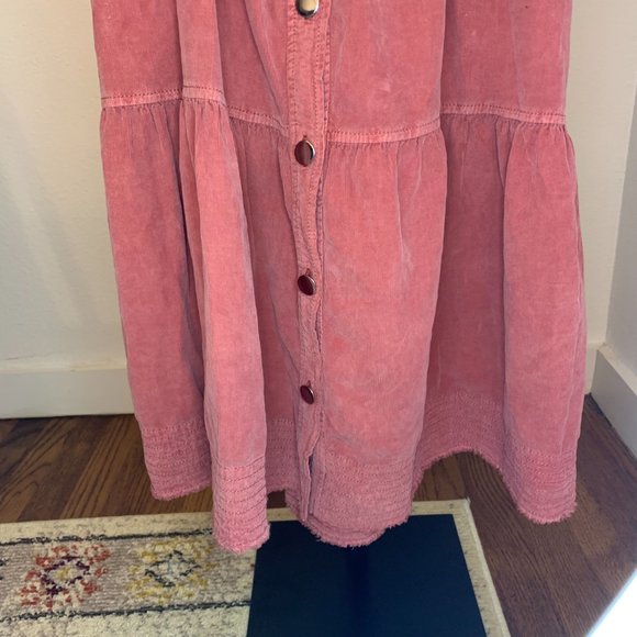 Anthropologie Pilcro Tiered Corduroy Midi Dress, Sz 12 - Picture 5 of 12